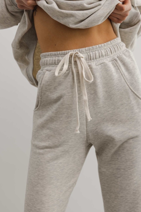 SPODNIE DRESOWE TYPU JOGGER W KOLORZE SILVER MOON - DRIPS