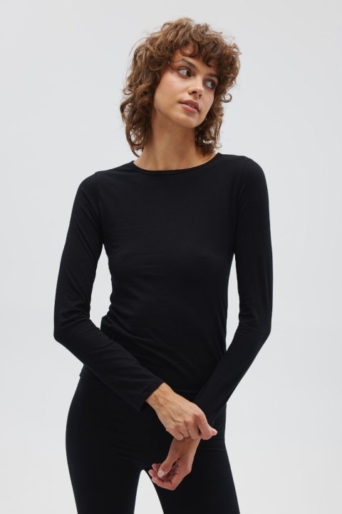 Bawełniany longsleeve w kolorze TOTALLY BLACK - CORE