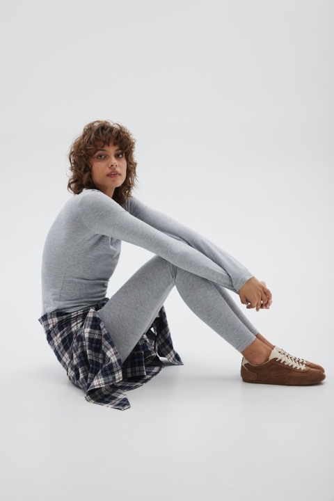 Bawełniany longsleeve w kolorze GREY MELANGE - CORE