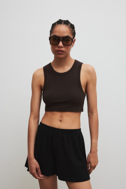 Szorty z guziczkami w kolorze BLACK - LUSH