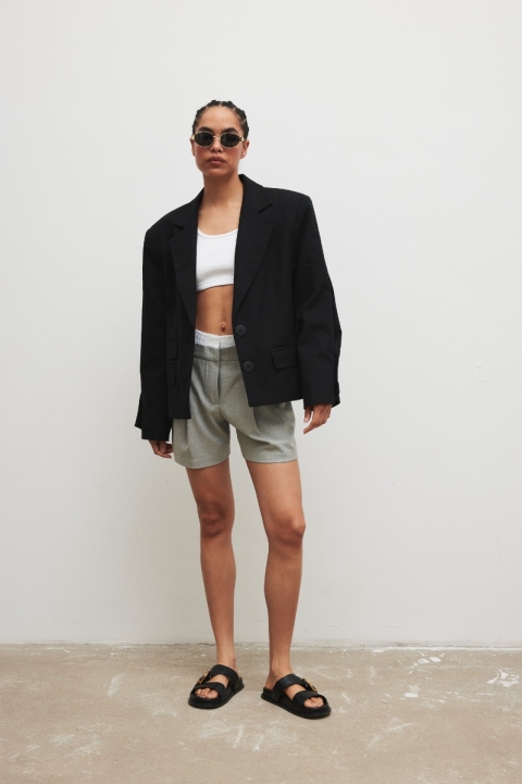 Marynarka o prostym kroju w kolorze TOTALLY BLACK - RICHMOND 