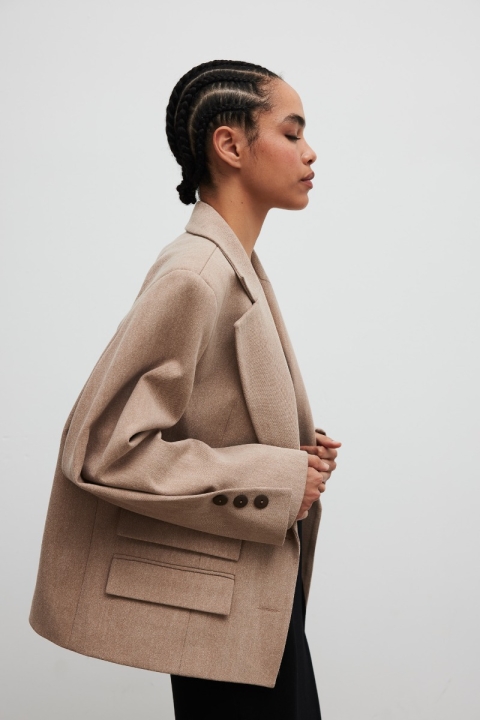 Marynarka o prostym kroju w kolorze BEIGE MELANGE - RICHMOND
