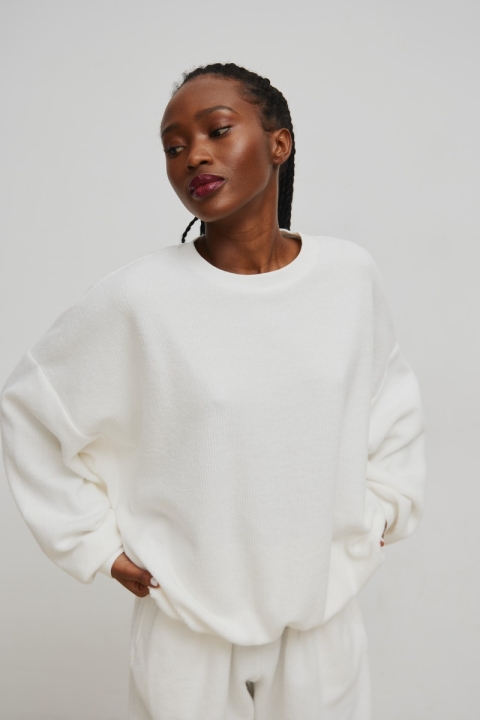 Bluza damska o kroju regular fit w kolorze WHITE CLOUD  - PHENIX