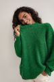 Sweter oversize z bufiastym rękawem DARK GREEN - RIVERO