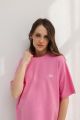 T-shirt typu oversize z HAFTEM w kolorze CANDY PINK-CLIQUE