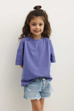 MINI t-shirt o kroju oversize w kolorze ULTRA VIOLET - CLIQUE