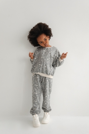 MINI bluza z nadrukiem w kwiaty , w kolorze GREY PRINT - PONTE