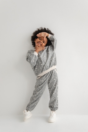 MINI bluza z nadrukiem w kwiaty , w kolorze GREY PRINT - PONTE