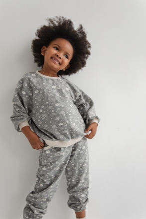 MINI bluza z nadrukiem w kwiaty , w kolorze GREY PRINT - PONTE