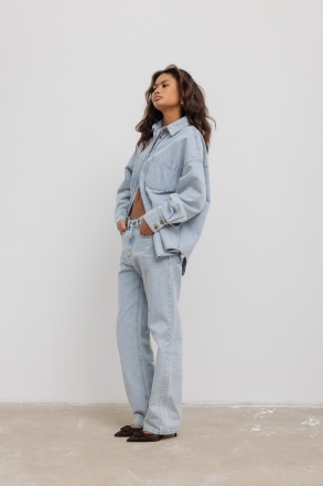 Spodnie o prostym kroju w kolorze LIGHT  BLUE - REFLECT