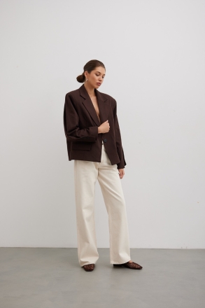 Marynarka o prostym kroju w kolorze INTENSE BROWN - RICHMOND