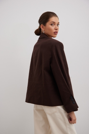 Marynarka o prostym kroju w kolorze INTENSE BROWN - RICHMOND