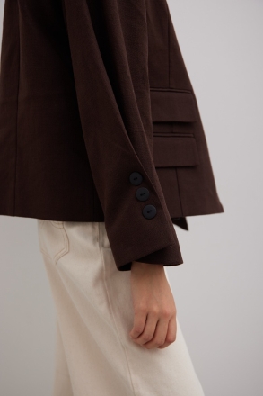 Marynarka o prostym kroju w kolorze INTENSE BROWN - RICHMOND