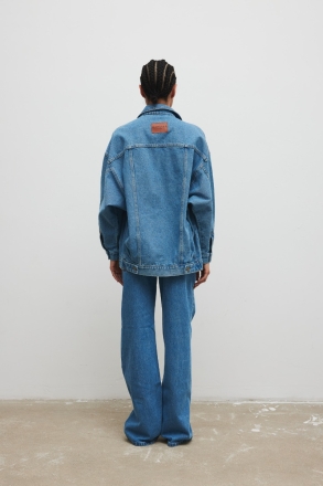 Kurtka jeansowa oversize w kolorze BLUE - BOWIE 