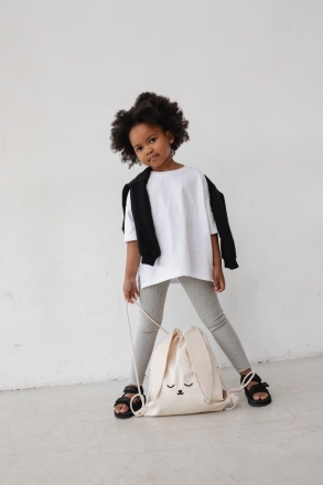 MINI t-shirt oversize w kolorze ALL WHITE - GOBI