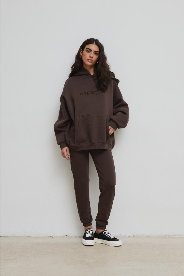 Spodnie dresowe typu jogger w kolorze CHOCOLATE - DRIPS