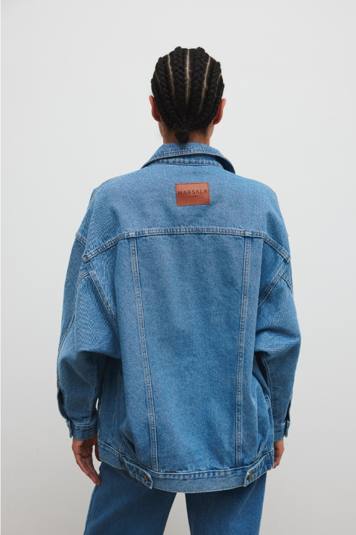 Kurtka jeansowa oversize w kolorze BLUE - BOWIE 